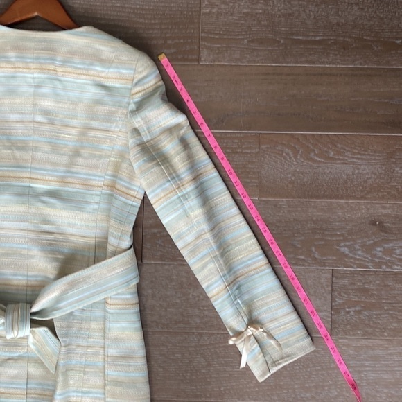 NEW! Classiques Entier Striped Cotton Blend Dress Coat | Multi Color | 8 - Picture 8 of 8